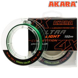 Плетёный шнур Akara Ultra Light Competition X-4 Зелёный (150м)