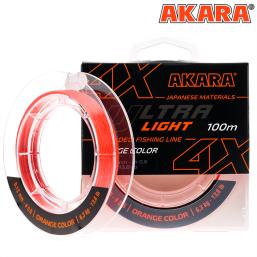 Плетёный шнур Akara Ultra Light X-4 Оранжевый (100м)