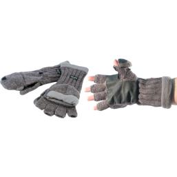 Рукавицы-перчатки TR 1064 с обрезанными пальцами вязанные с флисом светлые