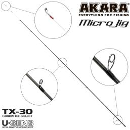 Хлыст для спиннинга Akara SL1003 Micro Jig 662UL-T TX-30 (0,6-8) 2,0 м