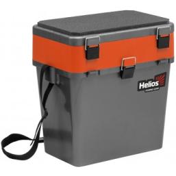 Ящик зимний Helios 19 л, серый/Оранжевый (HS-IB-19-GO)