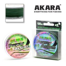 Плетёный шнур Akara Power Action X-4 Зелёный (135м)