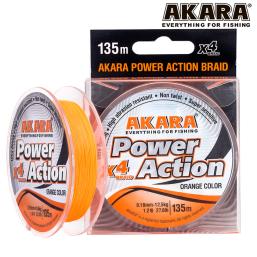 Плетёный шнур Akara Power Action X-4 Оранжевый (135м)