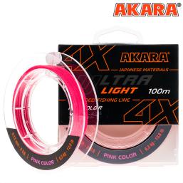 Плетёный шнур Akara Ultra Light X-4 Розовый (100м)