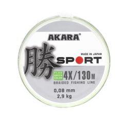 Плетёный шнур Akara Sport  X-4 Fluo Green (130м)